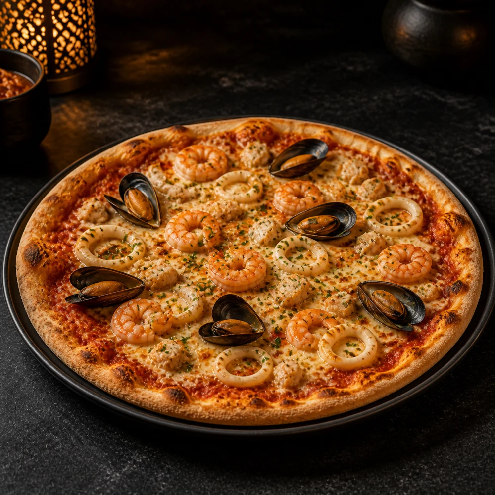 Pizza fruits de mer